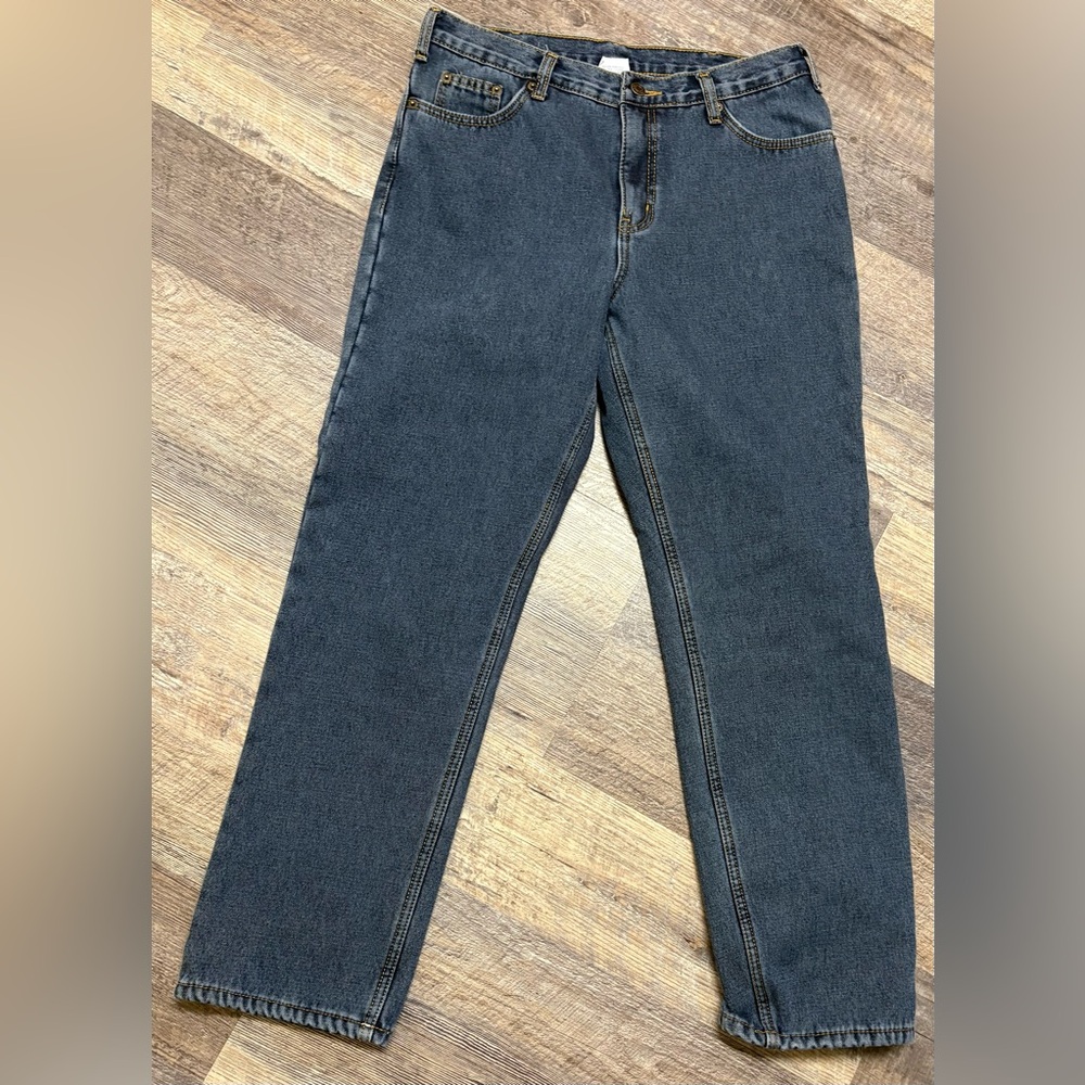 Dark Blue Denim Lined Jeans